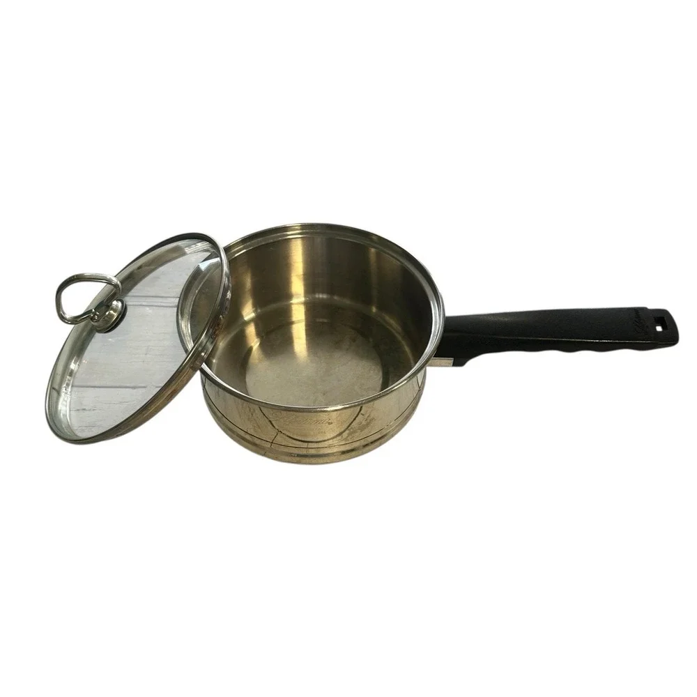 5 Piece Lifetime T304 Stainless Steel Custom Designed Pans 3 Pans LIDS NOT ORIGI